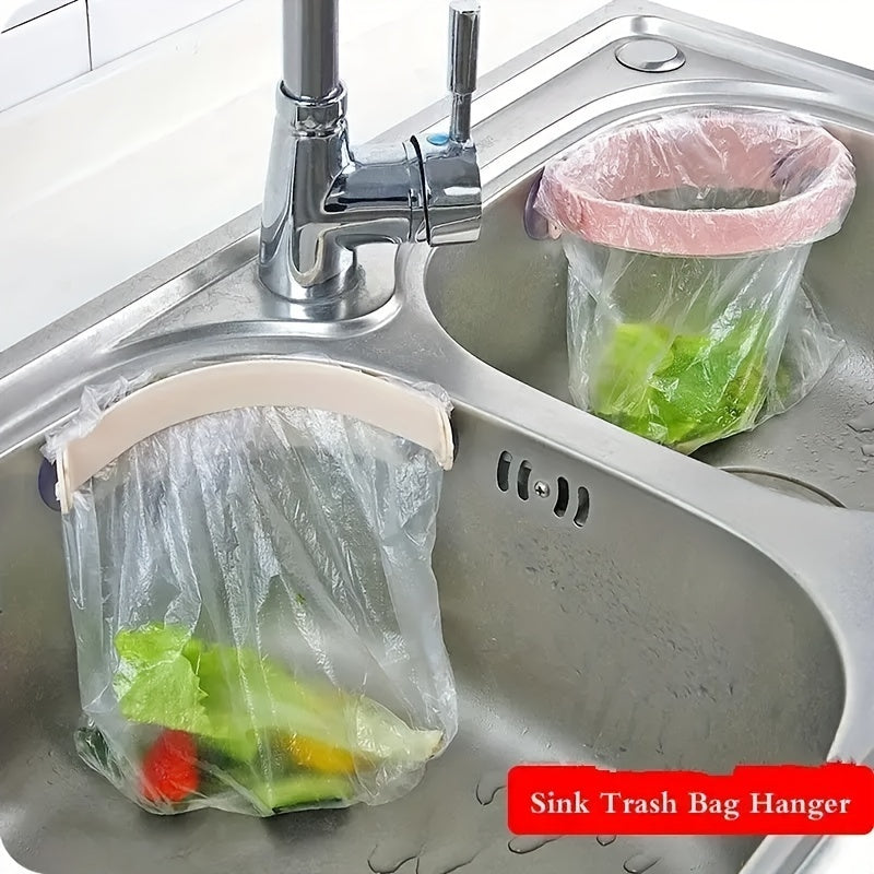 Kitchen Sink Silicone Garbage Bag Holder No-Adhesive Trash Clamp Organizer