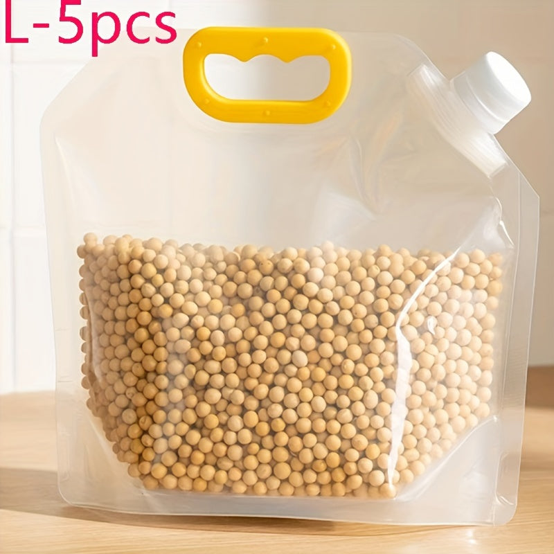 Set of 5 Reusable Food Storage Bags Airtight Seal Bulk Grain Refrigerator Moisture Insect Resistant