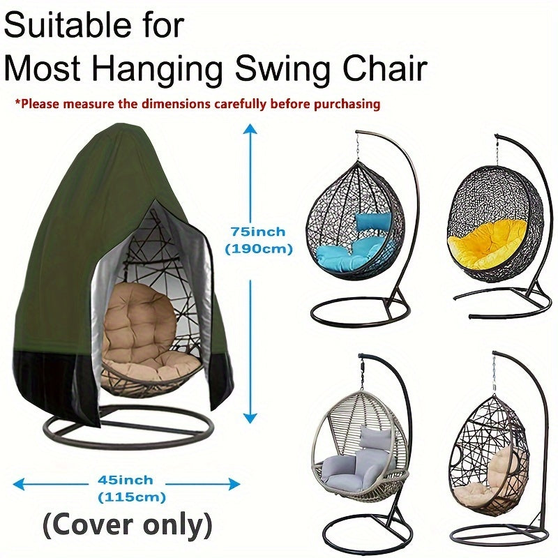 Funda para silla colgante exterior 210D con cremallera para sillas tipo huevo y columpios de patio