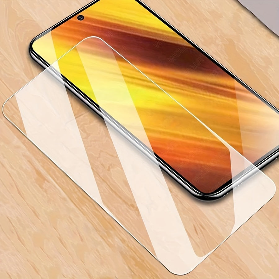 3-штуки защитных стекол из закаленного стекла для серии Xiaomi Redmi Note с высоким разрешением, антиотпечатковым покрытием, устойчивым к разбитию и с закругленными краями