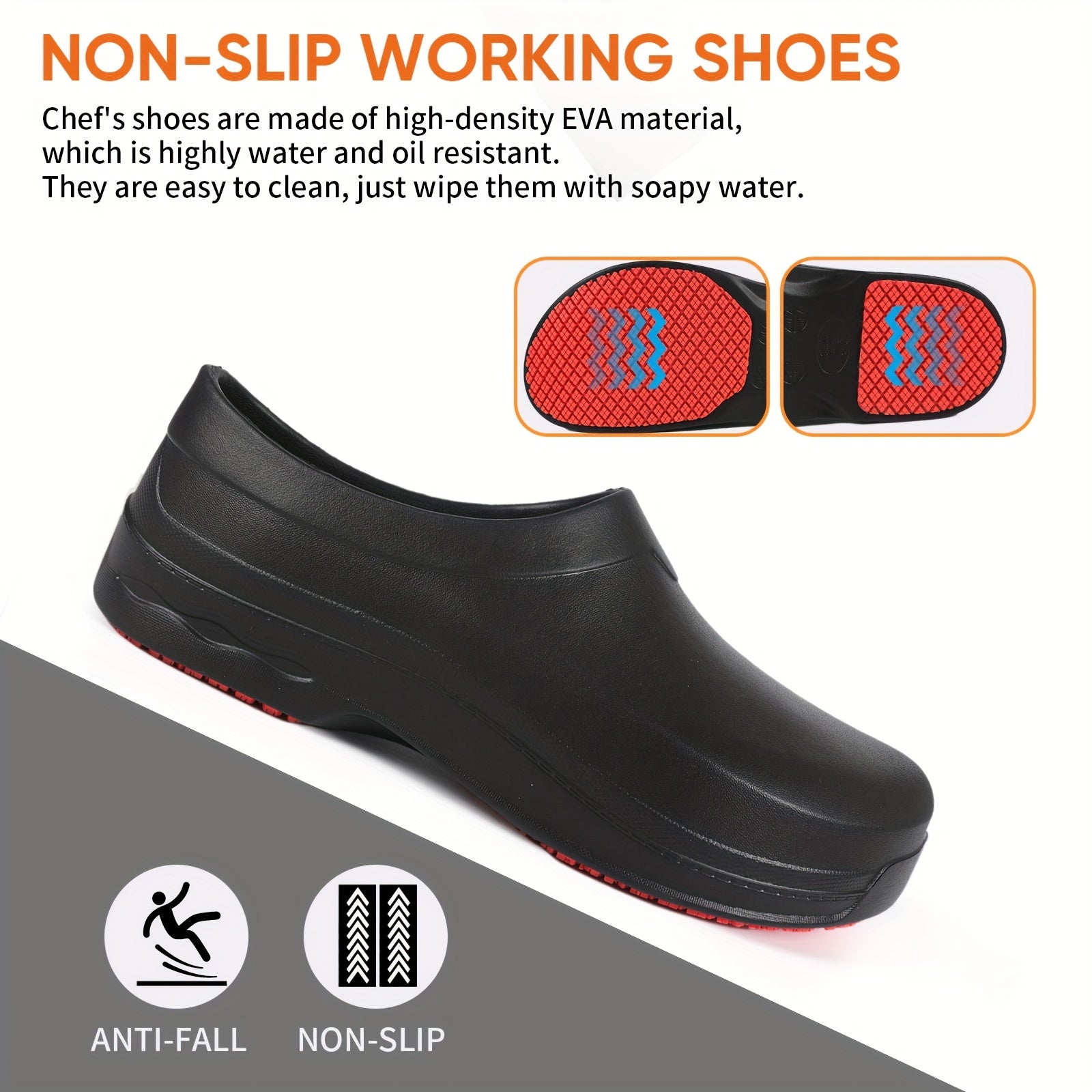 Women's EVA Work Shoes Lightweight Safety Gardening Chef Shoes