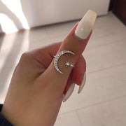 Women’s Zinc Alloy Crescent Shape Ring for Eid Ramadan Gift