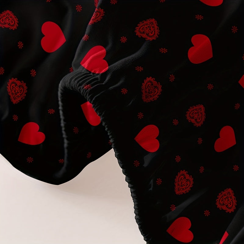 Sábana ajustada con estampado de amor rojo para dormitorio, habitación de invitados, habitación de estudiantes, suave y cómoda, con bolsillo profundo