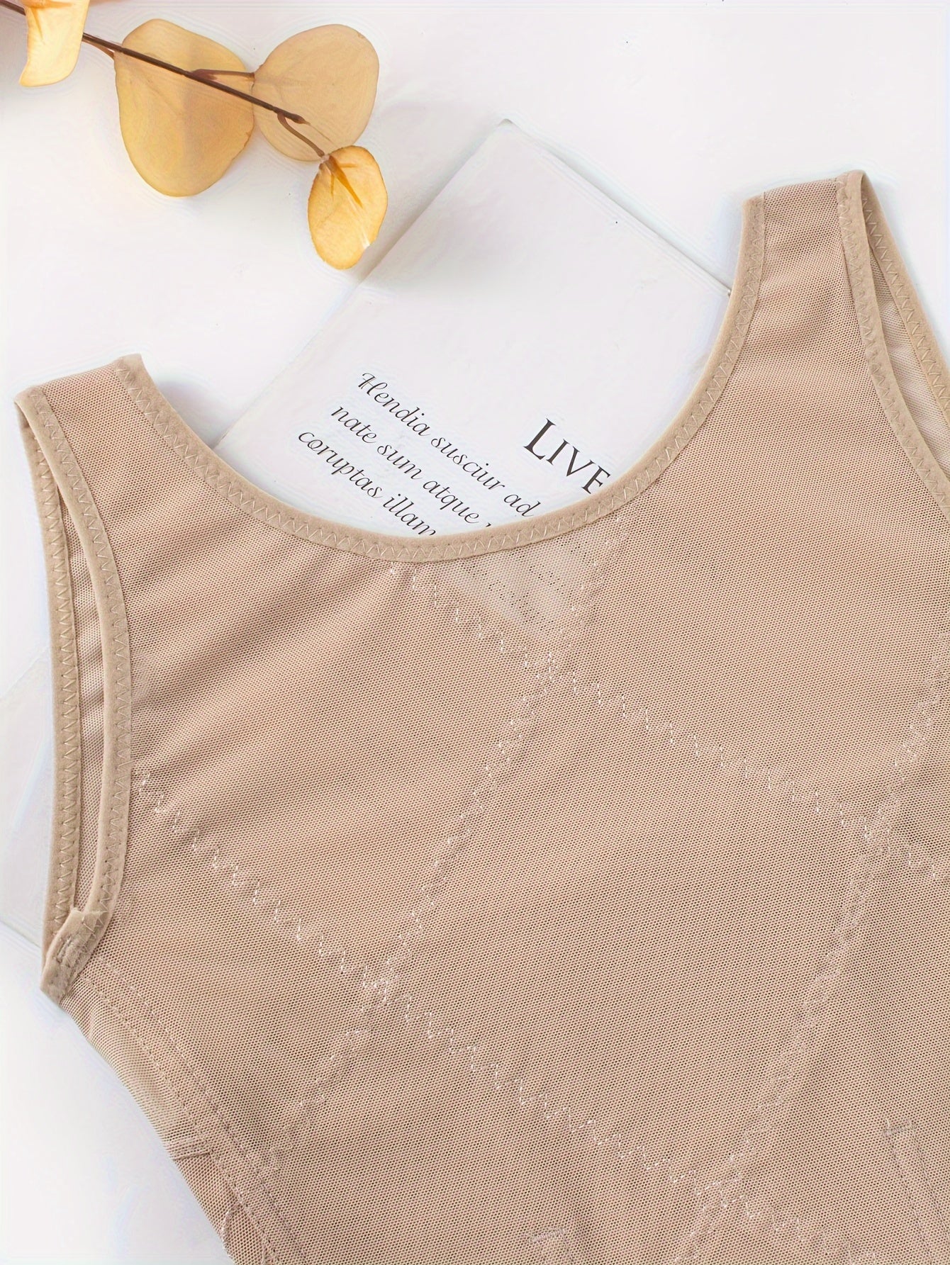 Black Postpartum Waist Trainer Tank Top with Lace Trim Mesh Panel Tummy Control