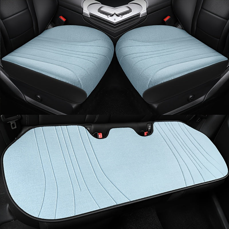 Universal Breathable Linen Seat Covers Three-Piece Set All Seasons