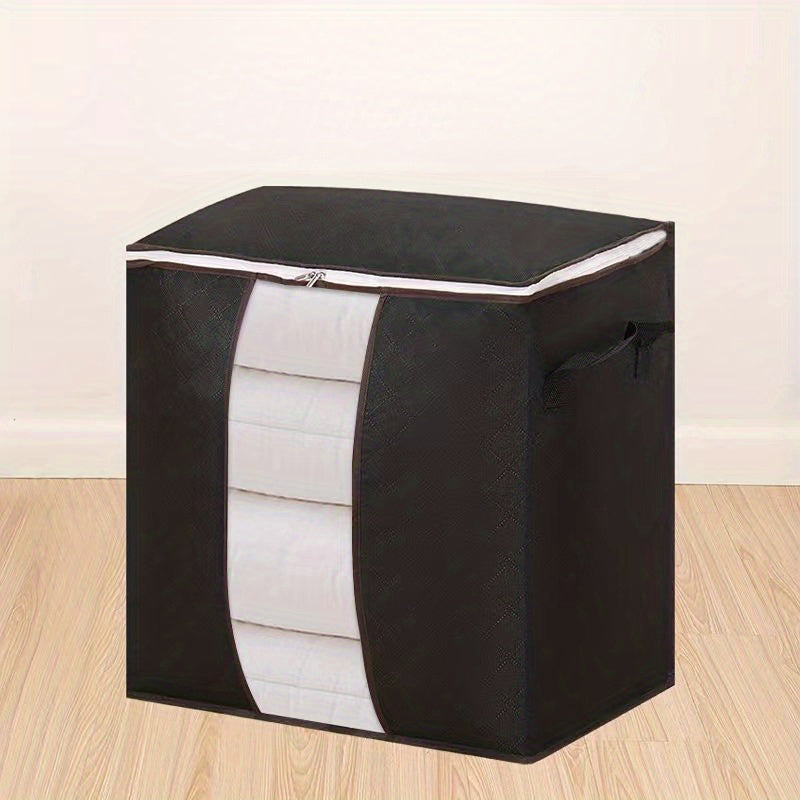 Kuchaytirilgan tutqich va shaffof derazali saqlash sumkasi, to'shak, yostiq va kiyimlarni saqlash uchun ideal. Suv o'tkazmaydigan to'qilmagan materialdan tayyorlangan bo'lib, to'shak ostida saqlash uchun mustahkam fermuarlar bilan jihozlangan.