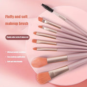 8-Piece Makeup Brush Set for Combination Skin Squirrel Hair Oval Brushes Foundation Eye Shadow Beginner Friendly