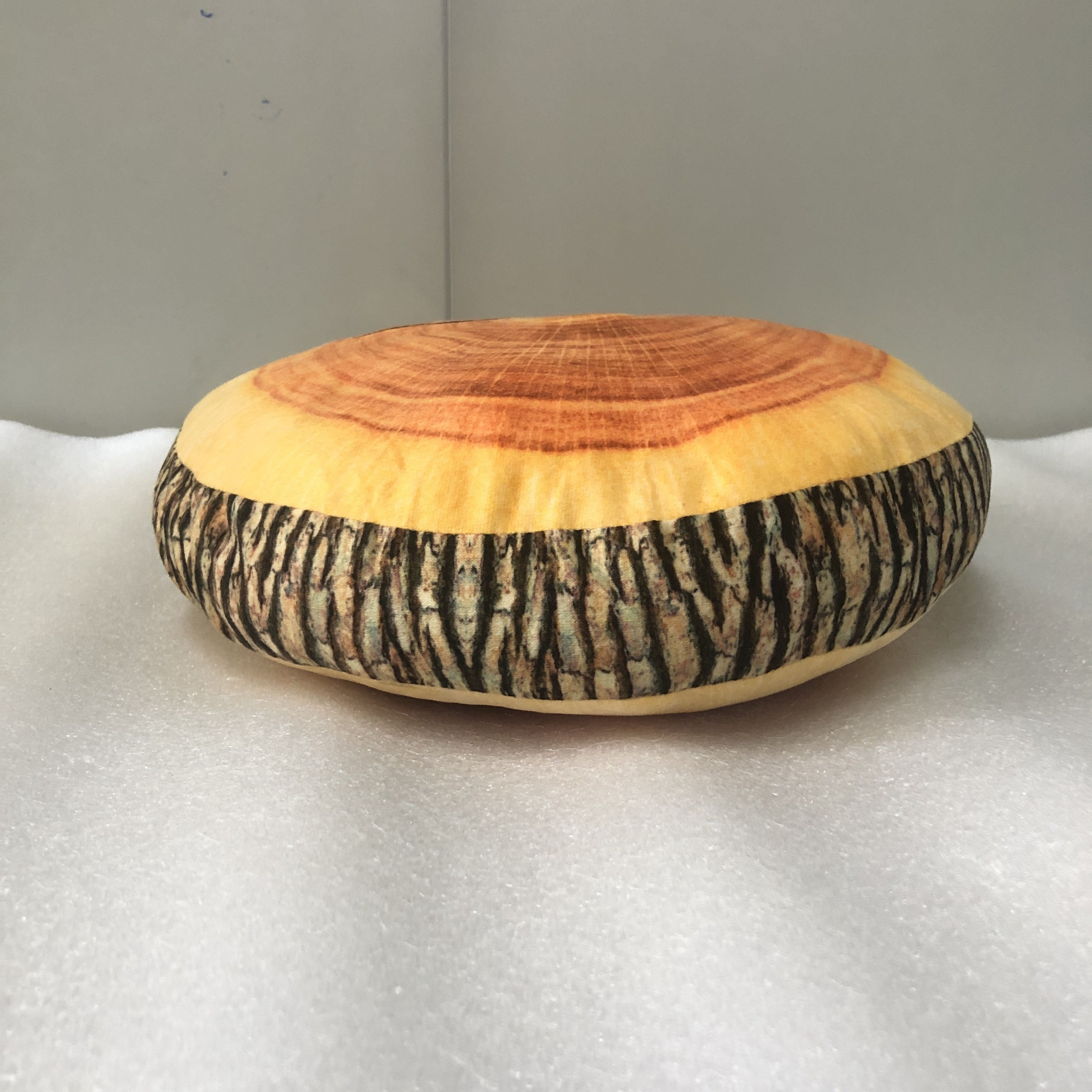 Round Tree Stump Throw Pillow Cushion 3D Printed Log-Shaped Support Pillow for Bedroom Living Room Sofa