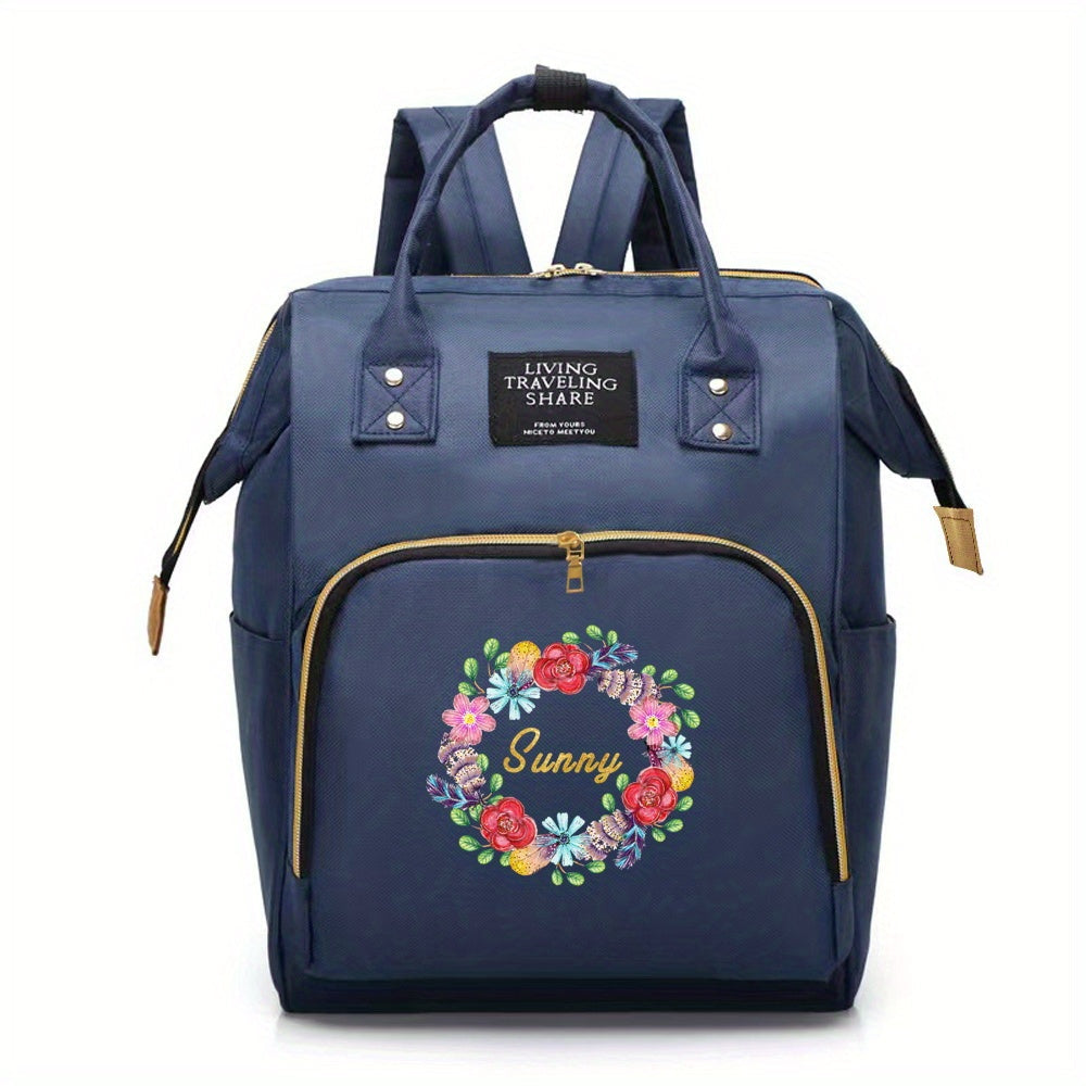 Personalized Diaper Bag with Custom Name Large Capacity Travel Organizer for Women