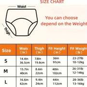 Pantalones de pañal lavables rosas para niños, pantalones de aprendizaje de cuatro capas de gasa impermeable