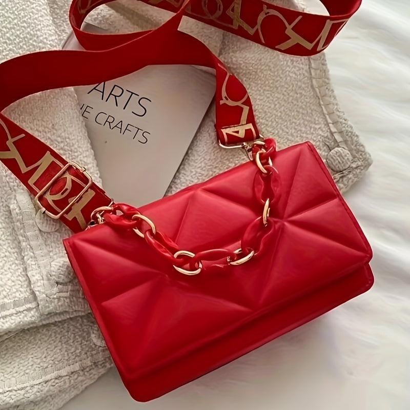 Ayollar uchun zamonaviy mini emboslangan krossbody sumka, tasodifiy foydalanish uchun ideal.