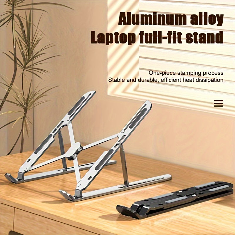Aluminum Laptop Stand with Adjustable Cooling for Desktop Use