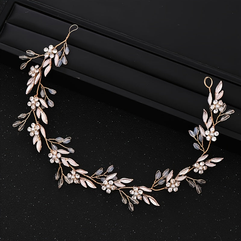 Golden Leaf Bridal Hairband for Wedding and Special Occasion