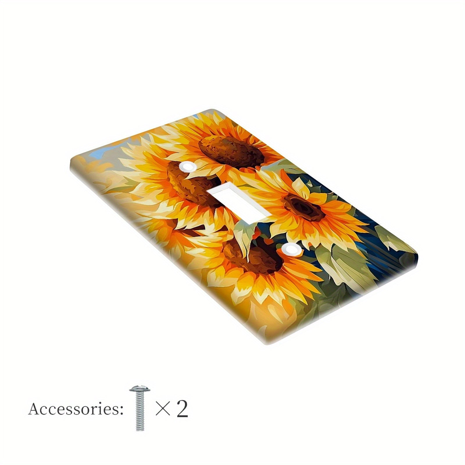 Sunflower Diamond Art Light Switch Cover No Batteries Required Fits Standard Outlets for Kitchen Bathroom Living Room