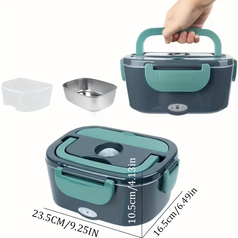 Tupper eléctrico portátil para oficina y coche, con aislamiento de acero inoxidable, calentamiento de 1.5L