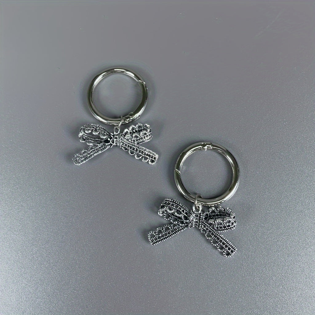 Girls Zinc Alloy Butterfly Bow Shoe Charms, Detachable Heel Decorations