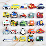 Unisex PVC Shoe Charms Pack of 7-25 Vehicle Boat Airplane Bike Decorations