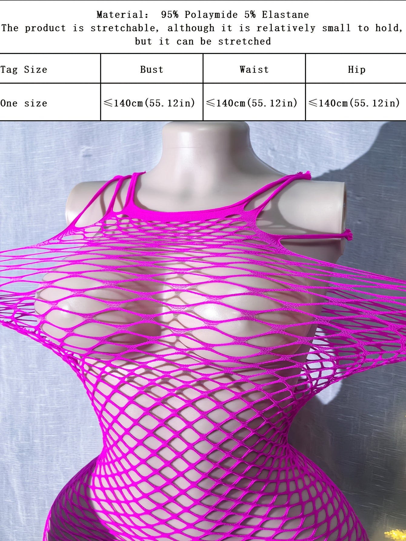 Women's Pink Fishnet Cover-Up Dress Plus Size See-Through Beachwear