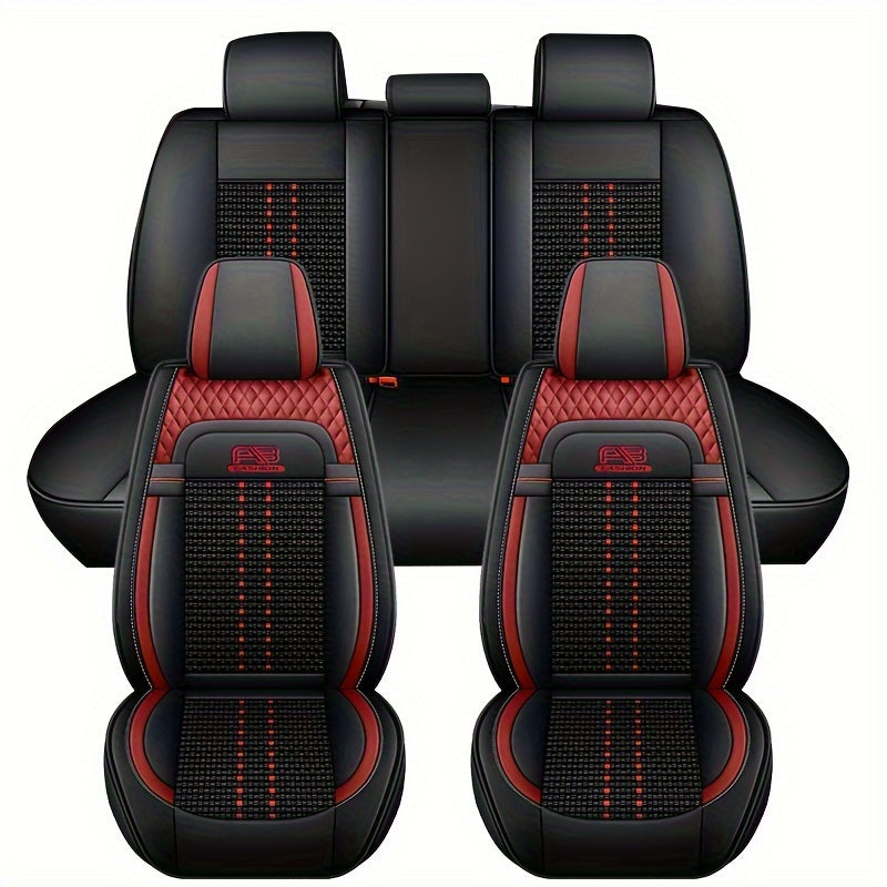 Чехол на автомобильное сиденье из ледяного шелкового волокна с дышащей сеткой, оранжевый, всесезонный