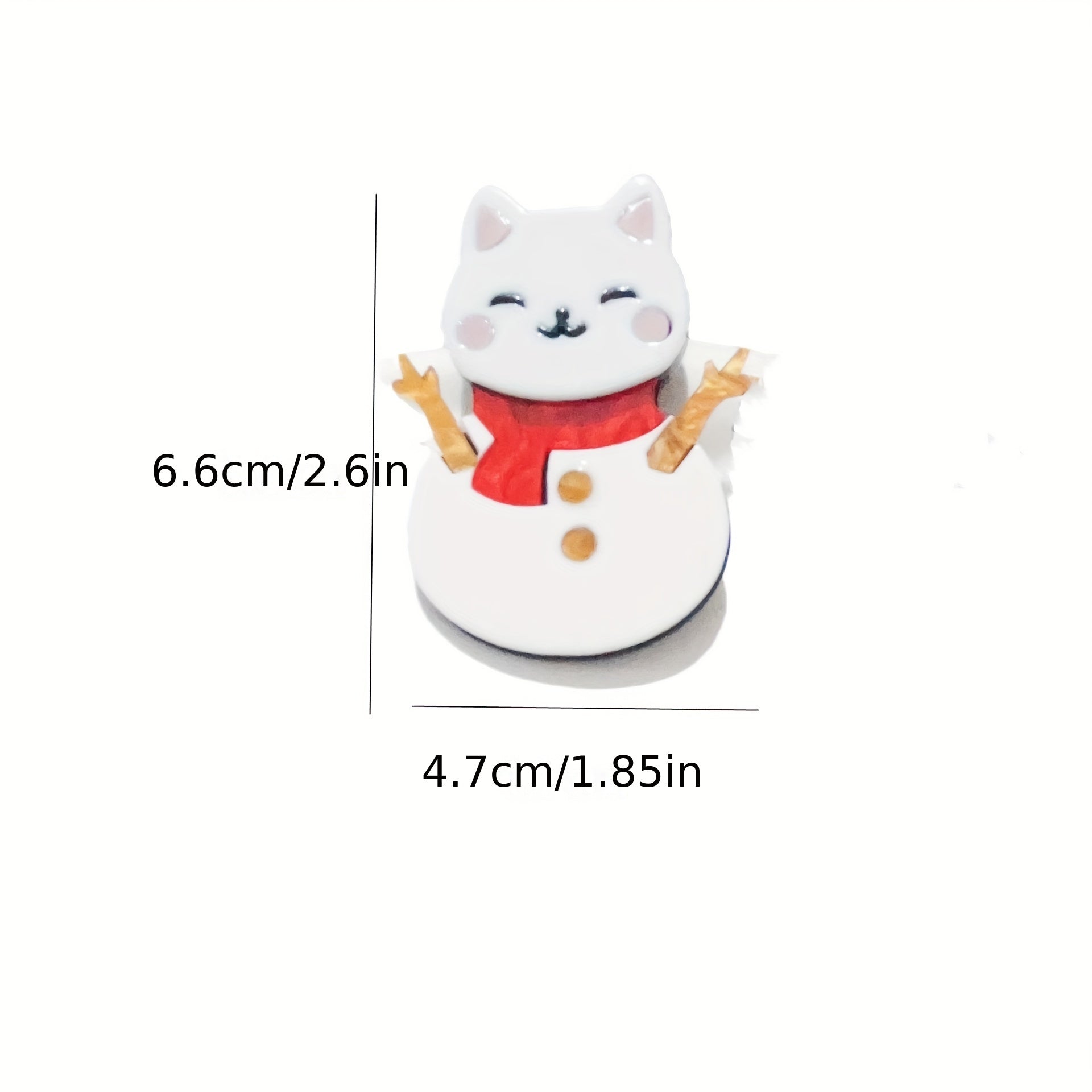Irregularly Shaped Acrylic Snowman Cat Brooch Pin Whimsical Cartoon Lapel Accessory for Animal Lovers