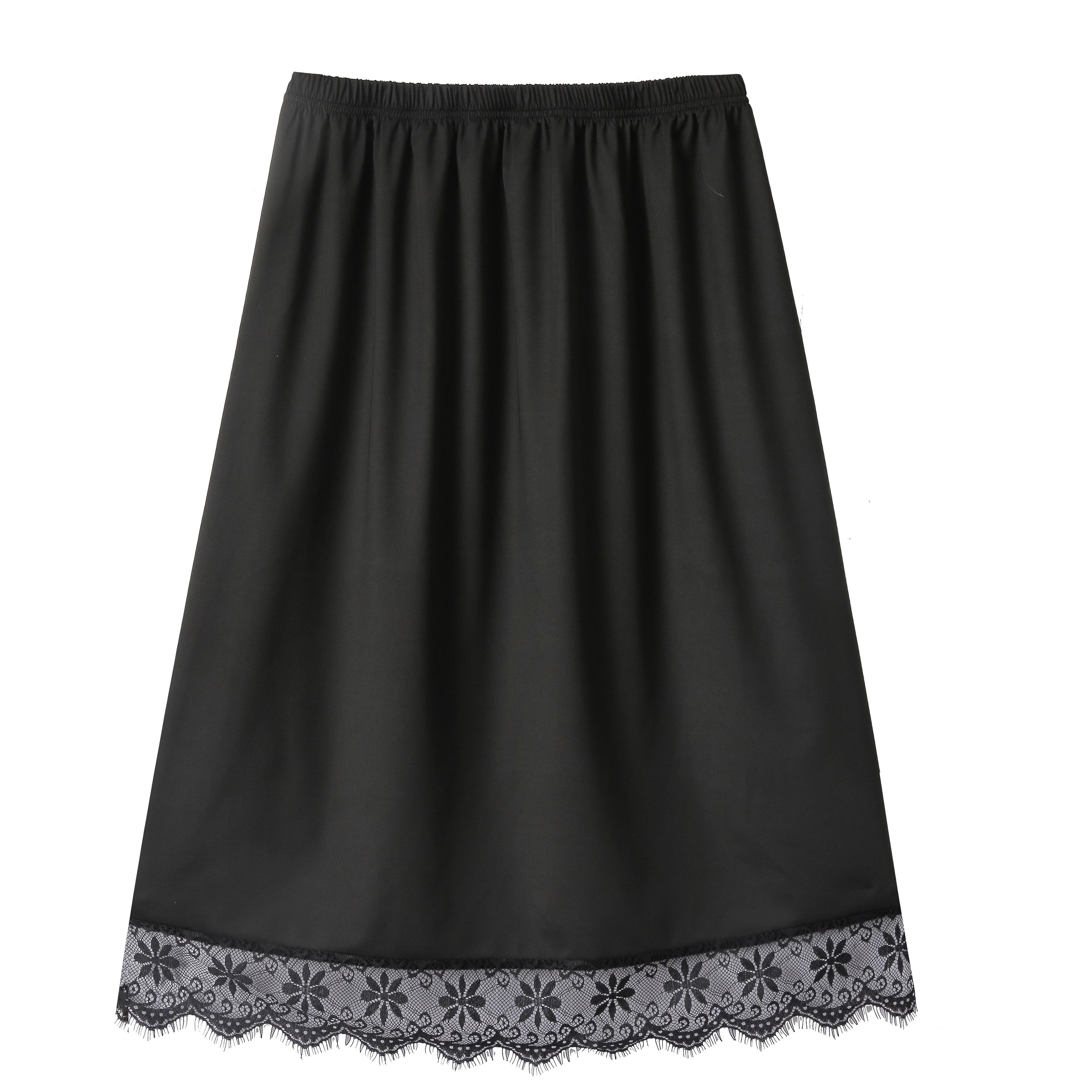 Women's Half Slip Underskirt with Anti-Static and Lace Trim for Dresses