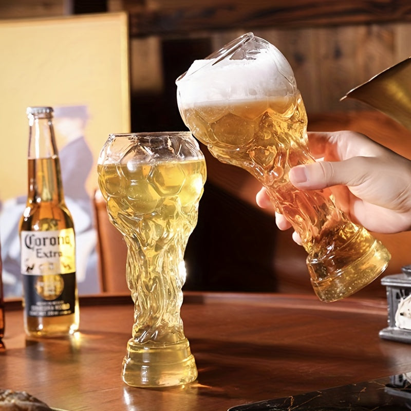 Futbol shaklidagi pivo stakani, 460ML, qo'lda yuvish uchun, qayta ishlatiladigan, yuqori borosilikat materialidan tayyorlangan - hunarmand pivo ixlosmandlari uchun mukammal.