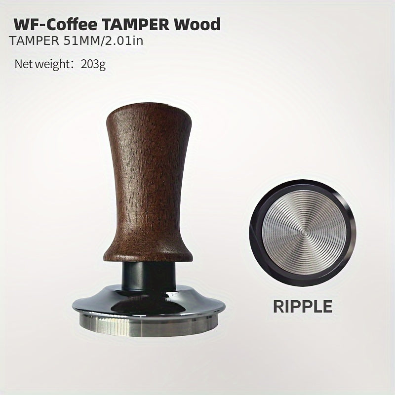 Red Coffee Press with Adjustable Level Knob 51-58mm Elatic Pressure Hammer