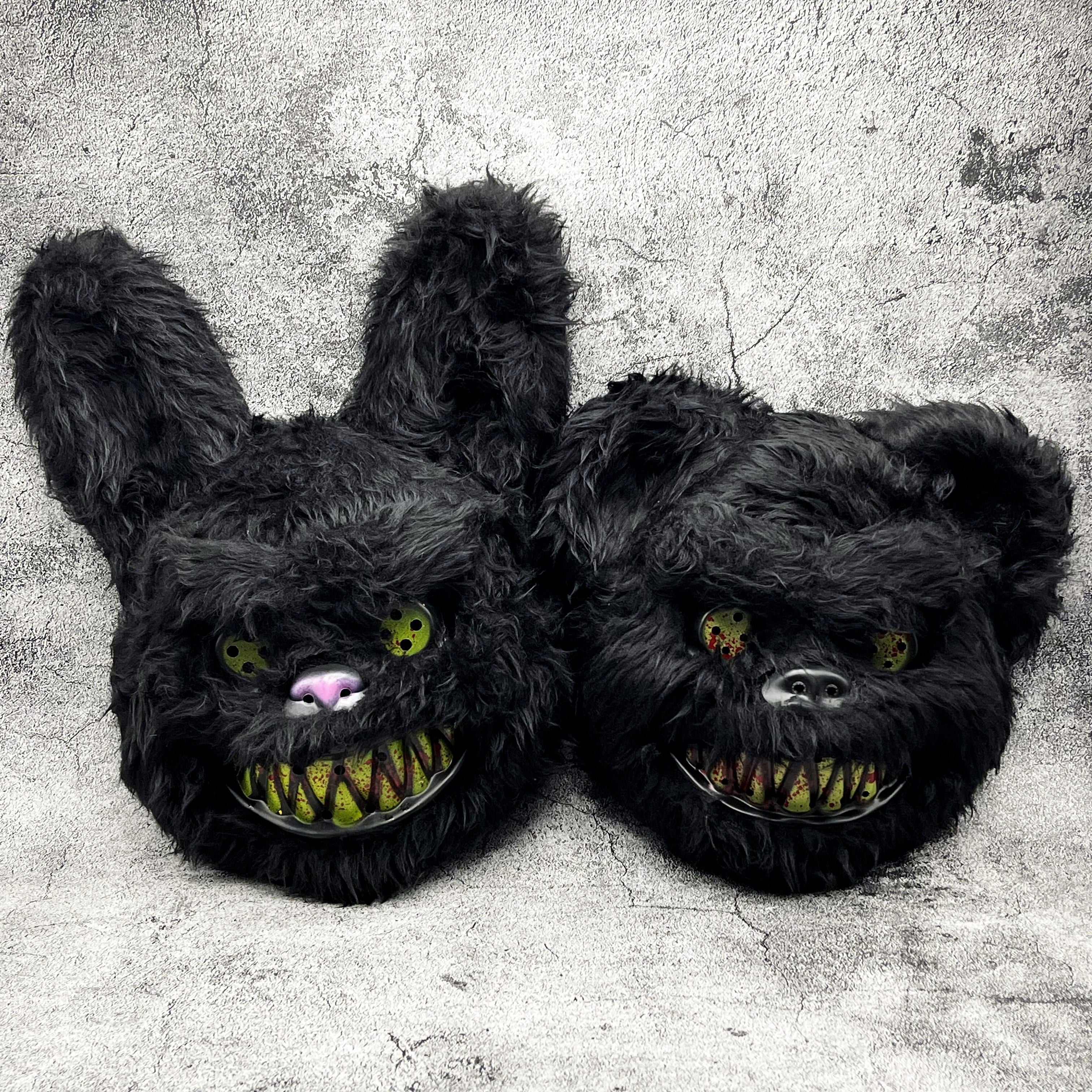 Halloween Costume Masks for Kids Bunny and Bear Horror Masks with Sturdy PP Material