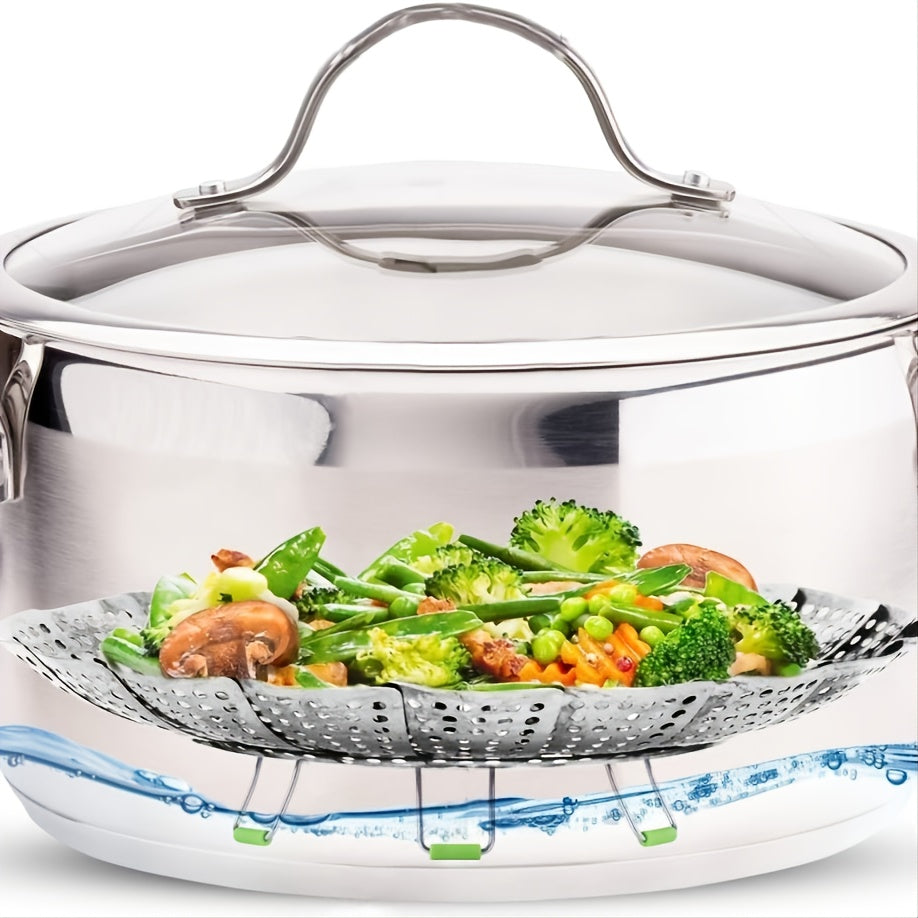 Cesta de vapor de acero inoxidable para verduras para una cocción rápida y fácil