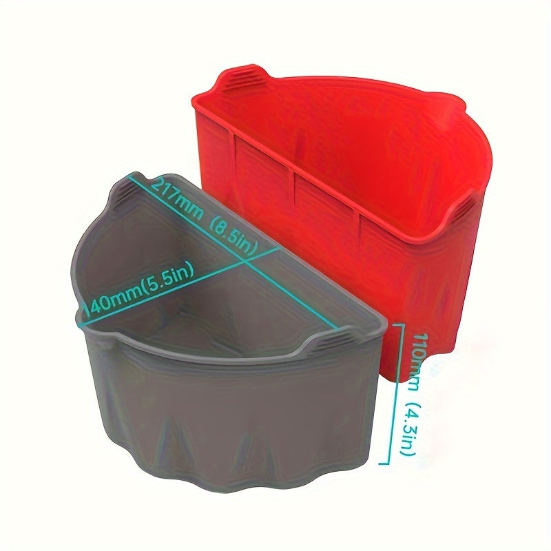 Qayta ishlatiladigan silikon sekin pishirish qoplami, 6-7 kvartlik oval pishirish uchun buklanuvchi bo‘linmalar bilan, osmon rangli, qizil, qora