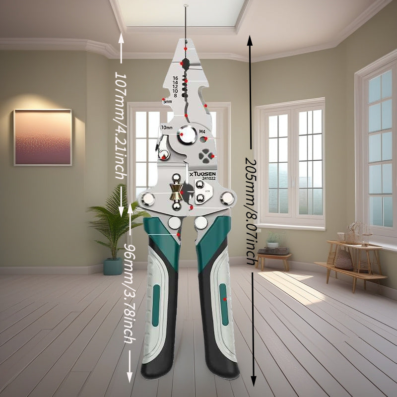 Industrial Grade Wire Stripper High Carbon Steel Foldable Handle Split Pulley