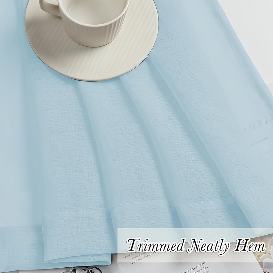 Terylene Gauze Curtains 2-Piece Set Semi-Transparent Light-Filtering Home Decor