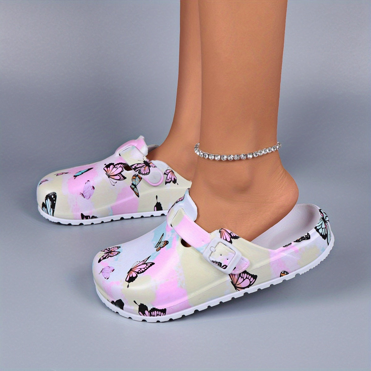 Women's Floral Print EVA Clogs Lightweight Non-Slip Summer Shoes