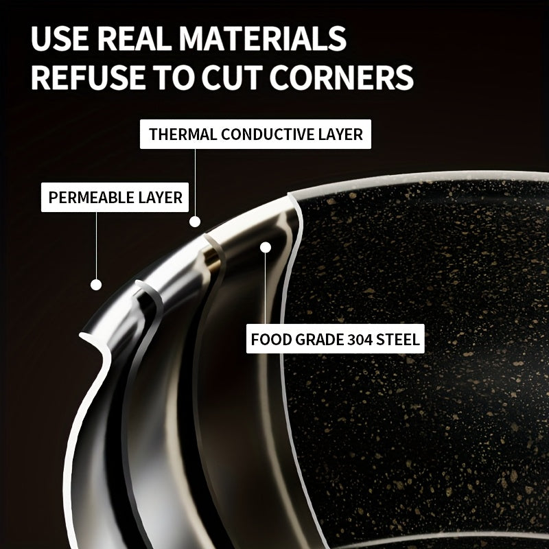 12-Piece Stainless Steel Cookware Set with Non-Stick Coating and Silicone Utensils