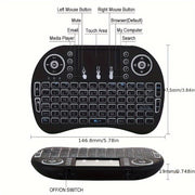 Mini Wireless Keyboard with Touchpad Backlit 2.4G for Android TV Smart TV PS3