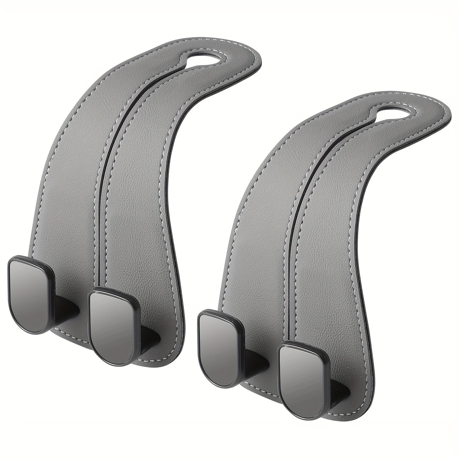 2 шт. бежевых крючков для автомобильных подголовников из ПВХ, двойной дизайн крюка для сумок и рюкзаков