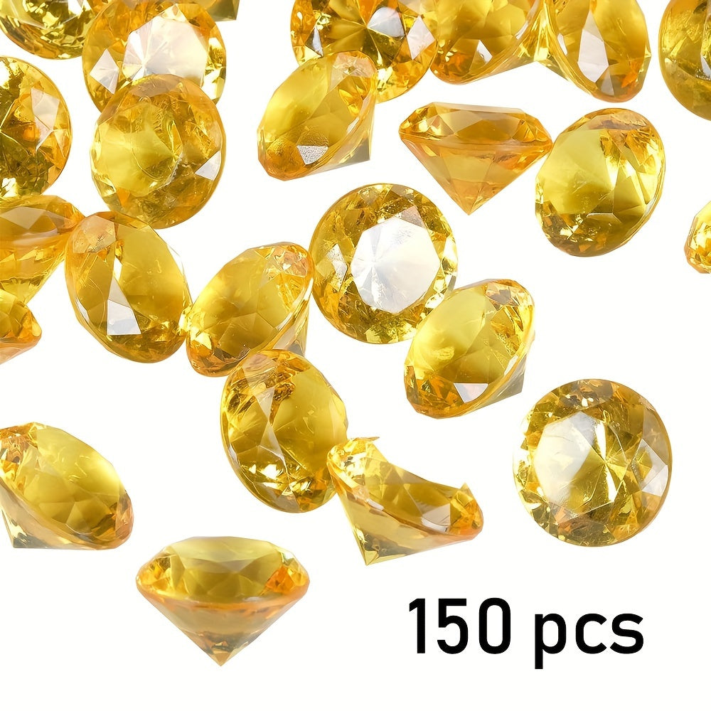 150 Pieces Clear Acrylic Diamond Crystals 0.8 Inch for Wedding Decorations
