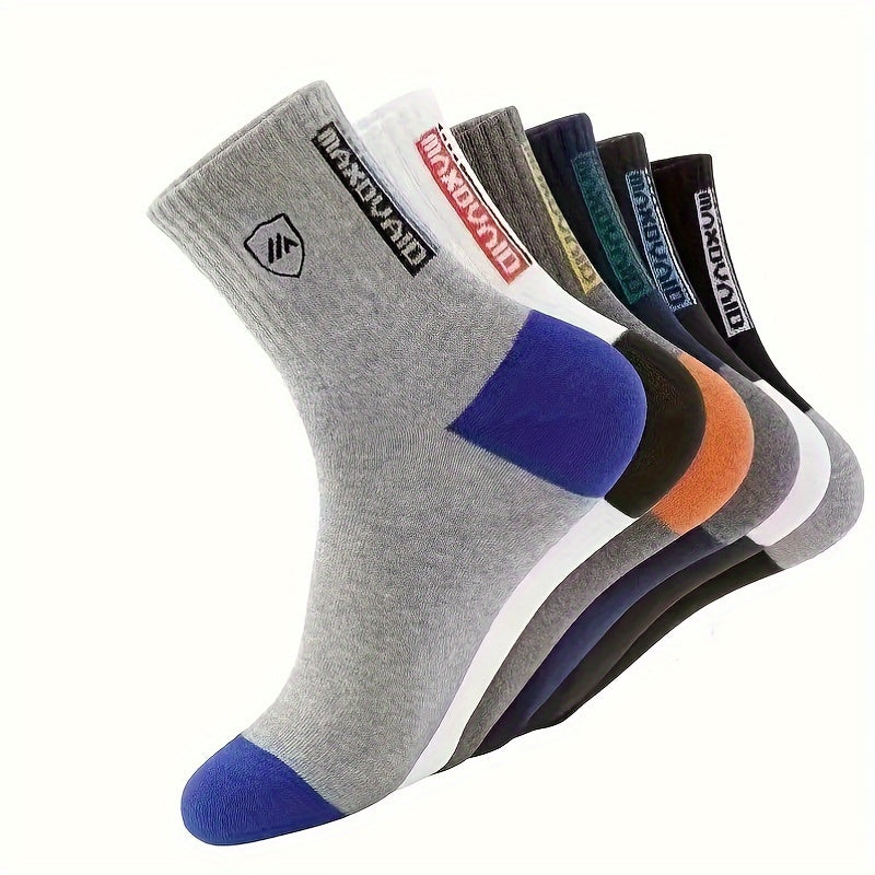 Men's Crew Socks 5 Pairs Breathable Knit Polyester Comfortable Winter Autumn
