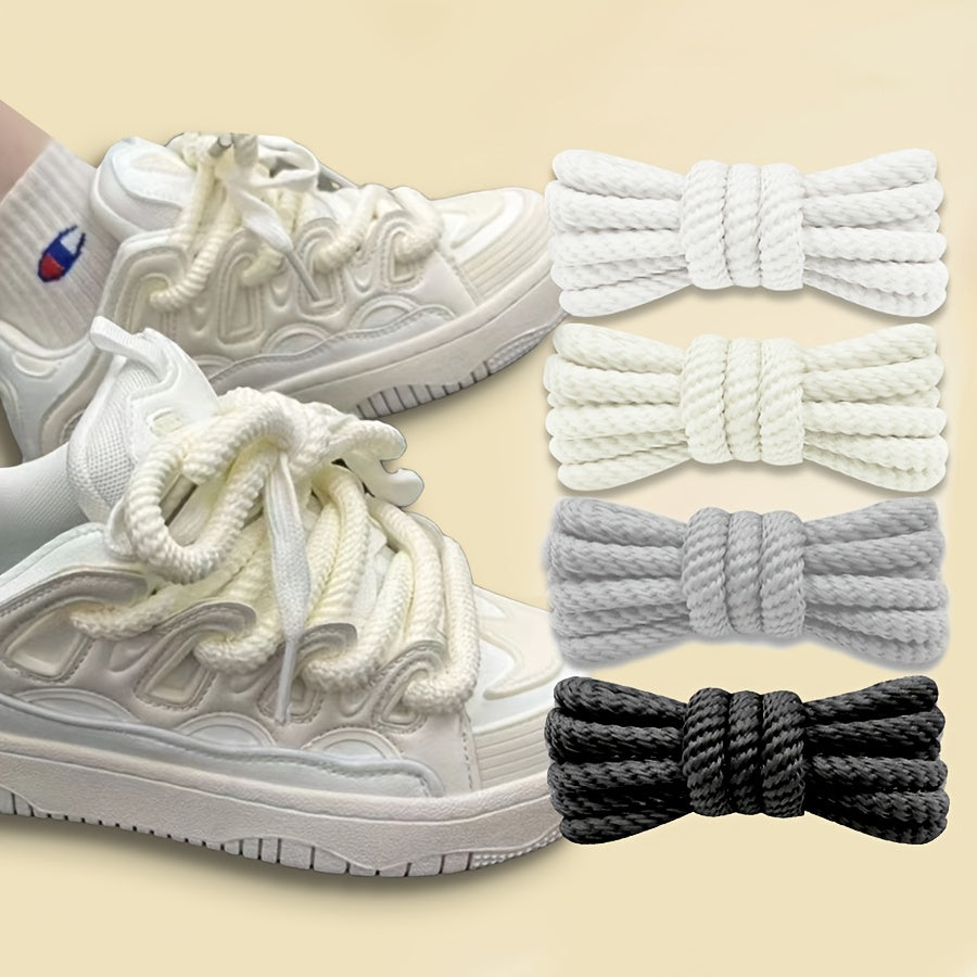 Unisex Thick Braided Polyester Shoelaces for Sneakers and Boots