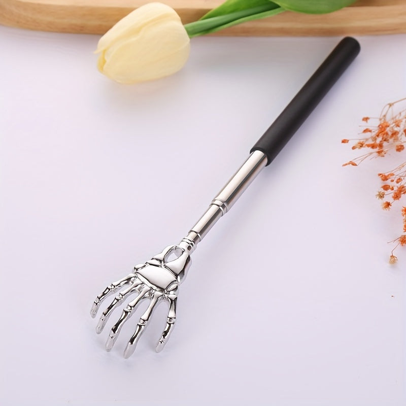 Stainless Steel Telescopic Back Scratcher for Adults and Elderly with Skeleton Hand Design