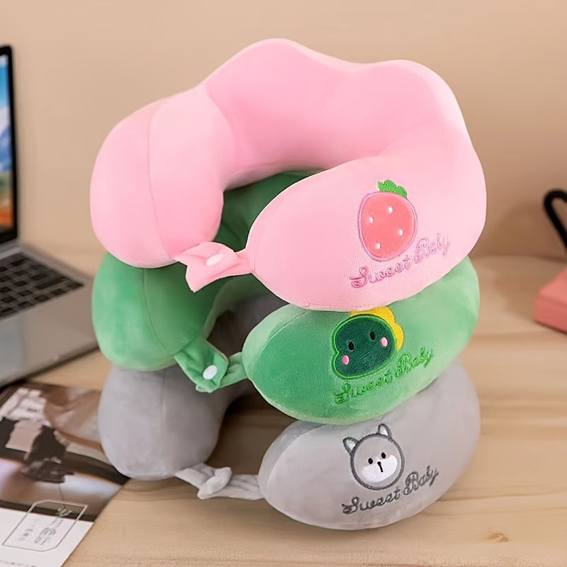 U-Shaped Travel Pillow Neck Support Lightweight Polyester Cover