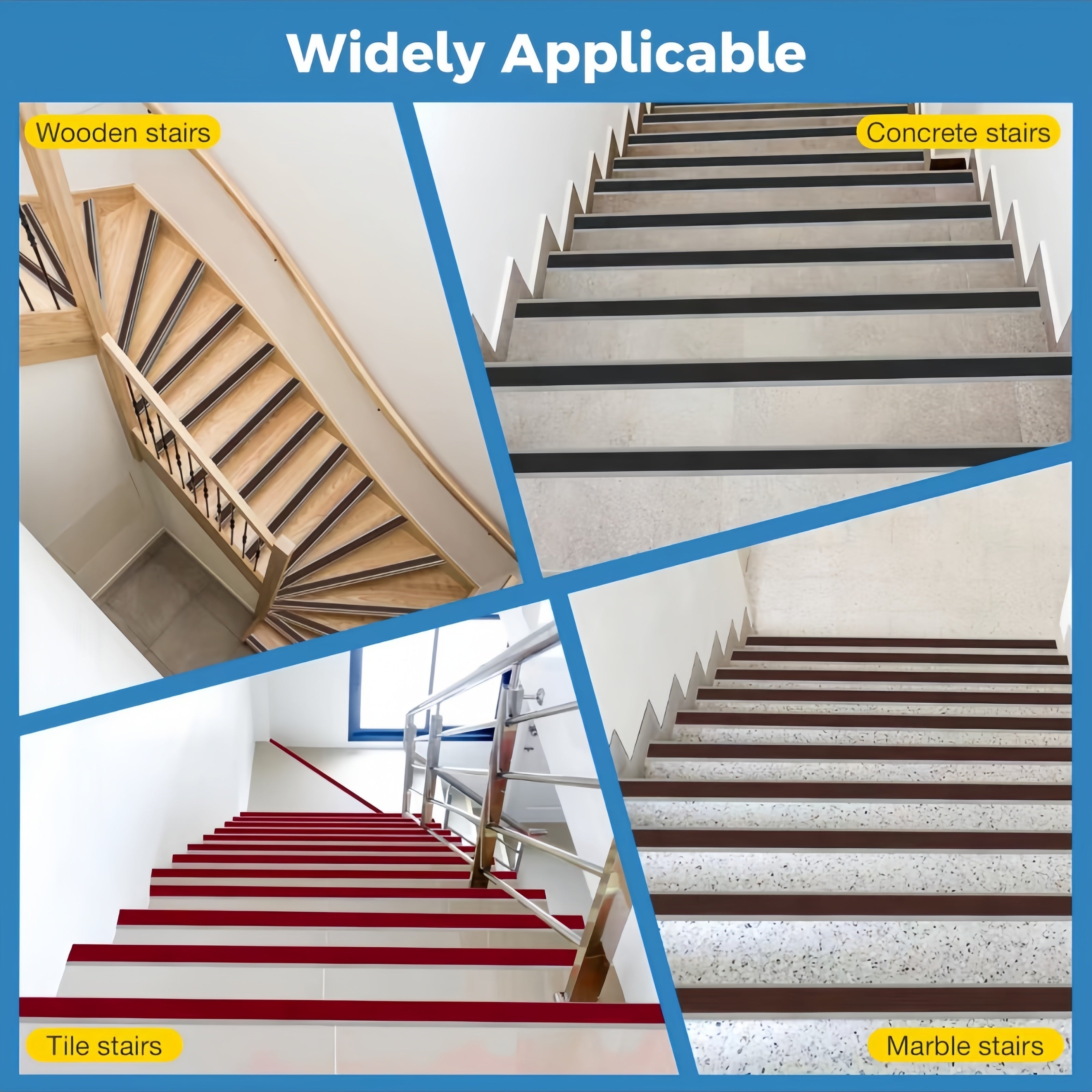Self-Adhesive Anti-Slip L-Shaped Stair Strips with PVC Corner Protectors