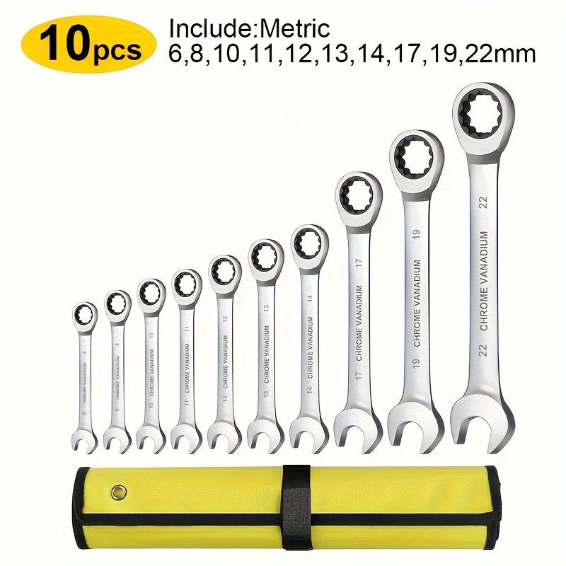 Mechanical Wrench Set for Auto Repair Metal No Electricity or Battery