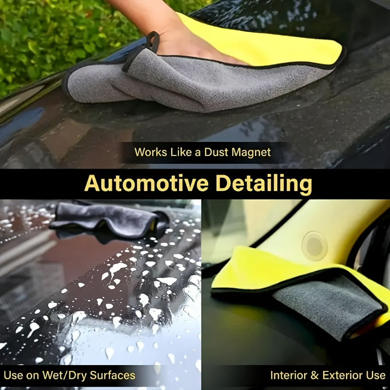 Ultra-Fine Microfiber Car Cleaning Cloths, Absorbent, Multi-Purpose for Home and Auto