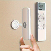 8pcs Magnetic Remote Control Wall Mounts with Suction Cups for Key Organization White Plastic