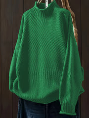 Plus Size Women's Turtleneck Sweater Long Sleeve Navy Blue Fall Winter