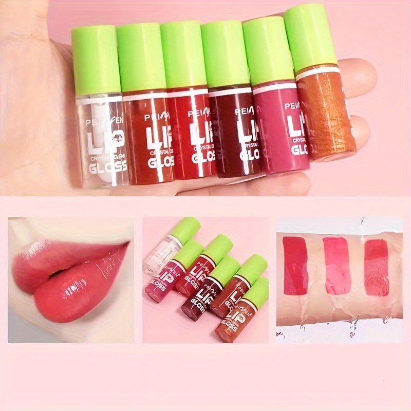 Women's 6-Pack Clear Lip Gloss Set Waterproof Long-Lasting Natural Shades