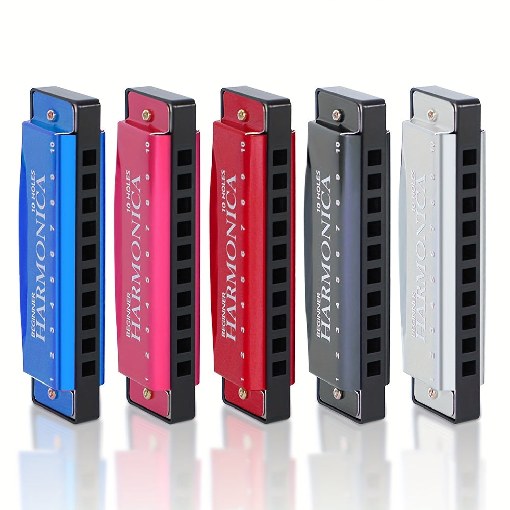 Boshlovchilar va mutaxassislar uchun qutisi va qoʻllanmasi bilan 10 teshikli C kaliti Blues Harmonica