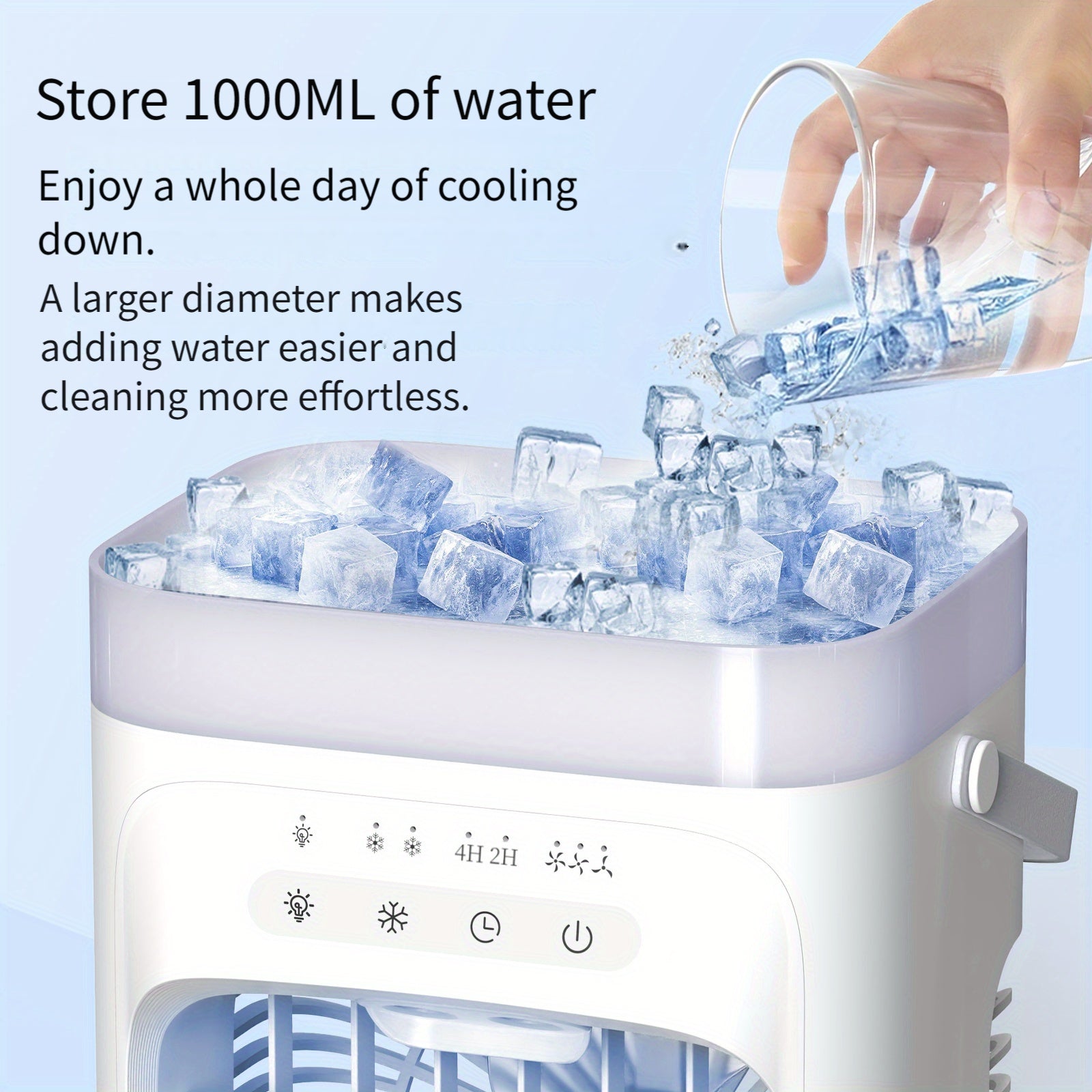 Portable desktop air conditioner fan with dual spray for home bedroom camping travel