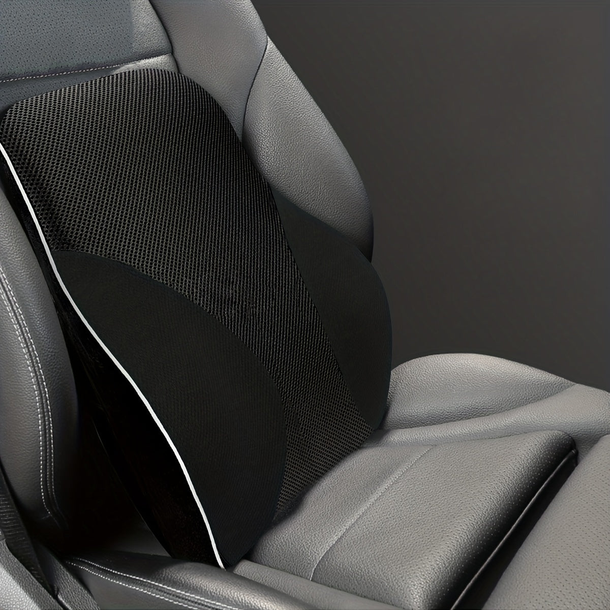 Memory Foam Lumbar Support Pillow for Office Chair Car Seat Back Pain Relief Black